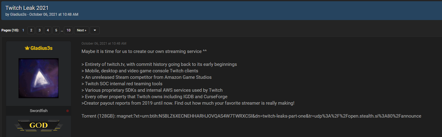 파이오링크 - Twitch leaks